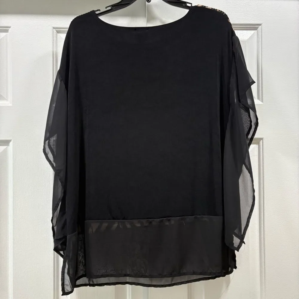 Chico’s Travelers Tan Zebra Animal Print Top Chico’s Size 0 (US S/4)